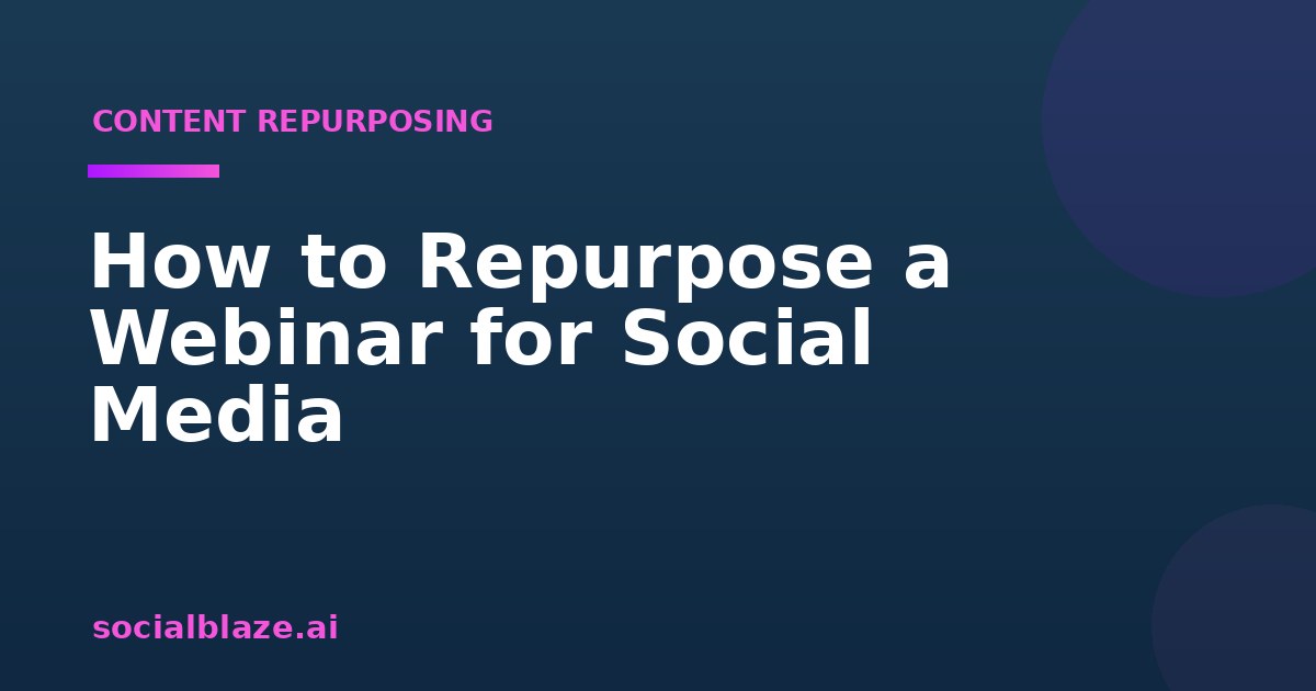 How to Repurpose a Webinar for Social Media