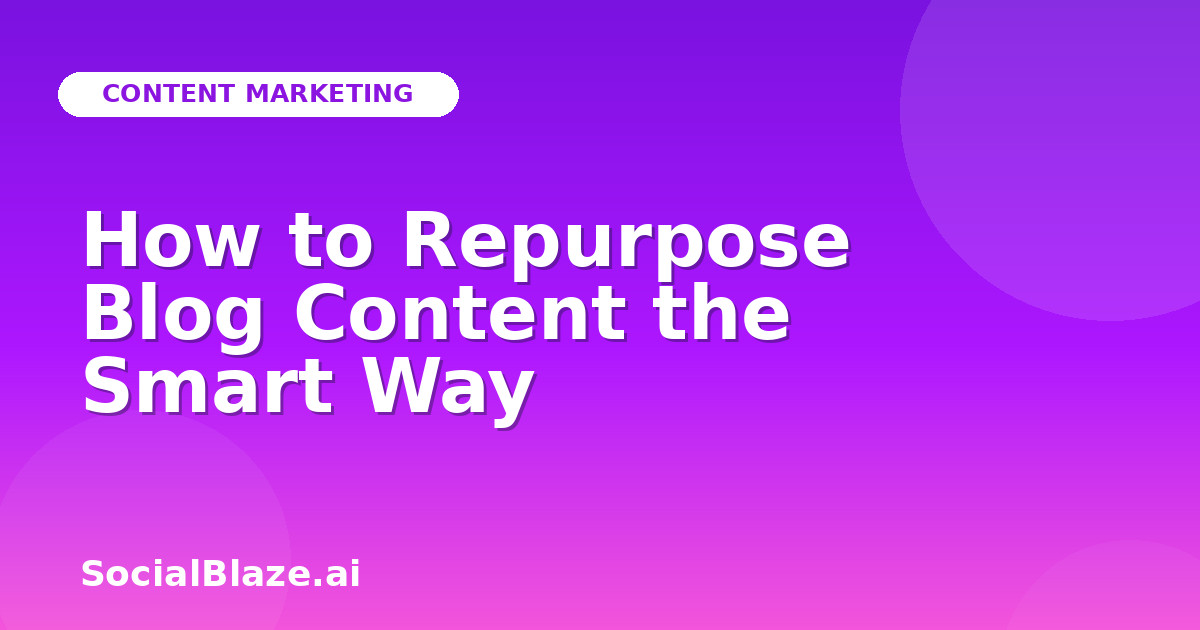 How to Repurpose Blog Content the Smart Way
