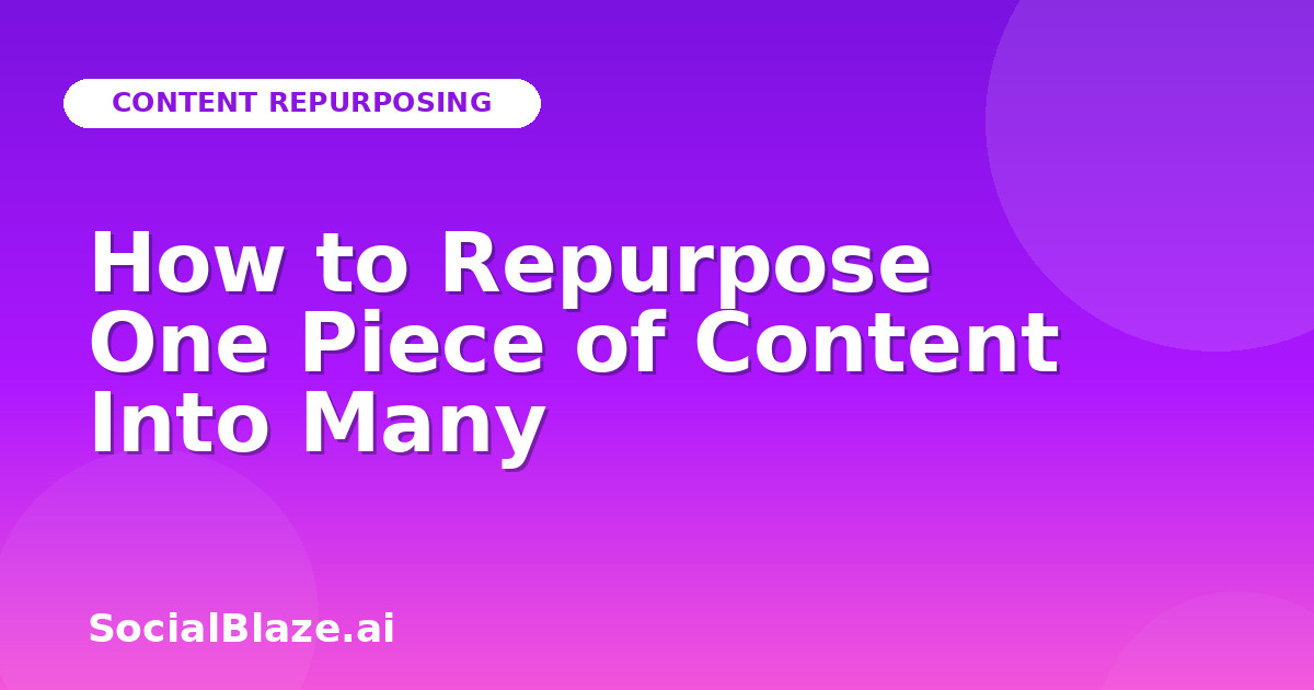 How to Repurpose One Piece of Content Into Many