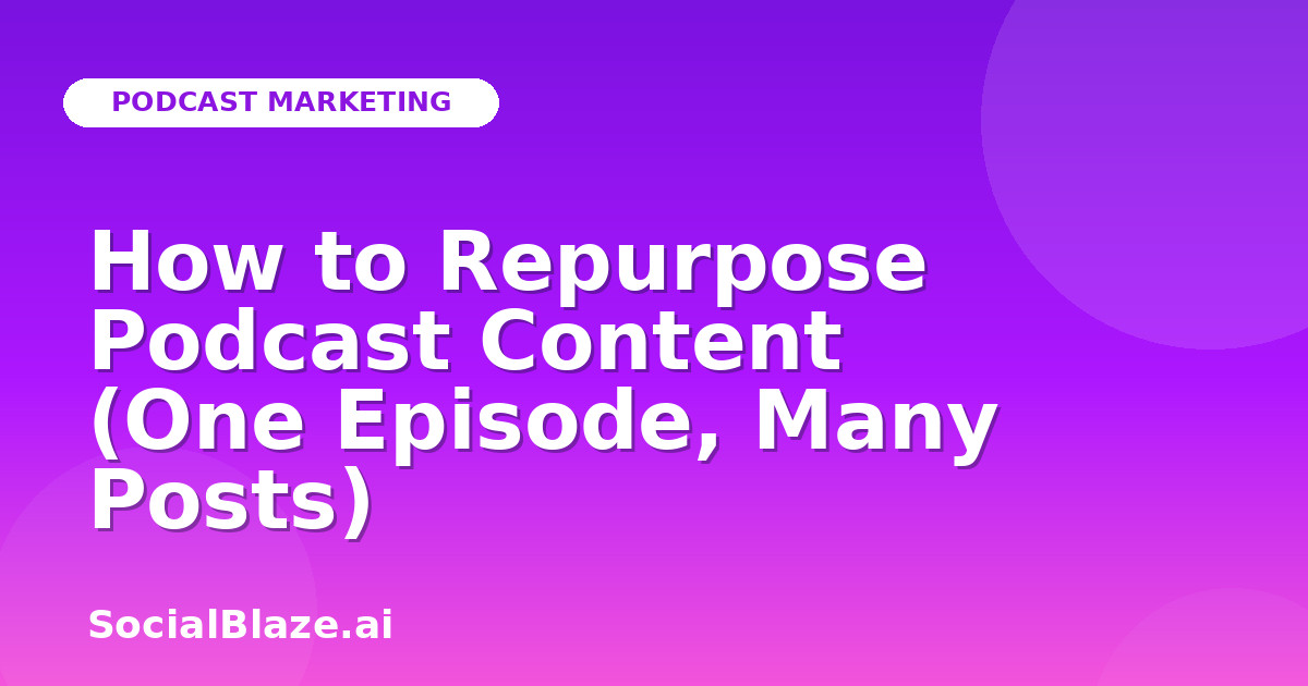 How to Repurpose Podcast Content (One Episode, Many Posts)