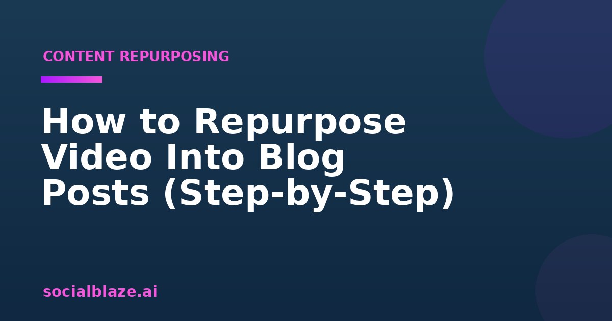 How to Repurpose Video Into Blog Posts (Step-by-Step)