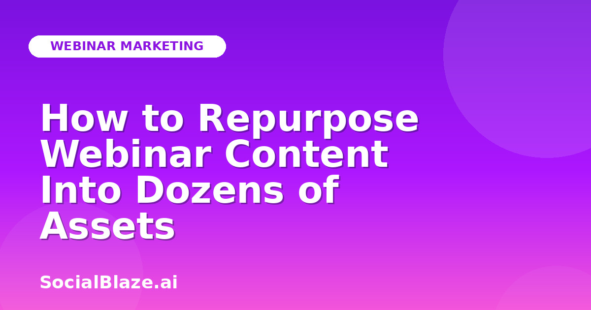 How to Repurpose Webinar Content Into Dozens of Assets