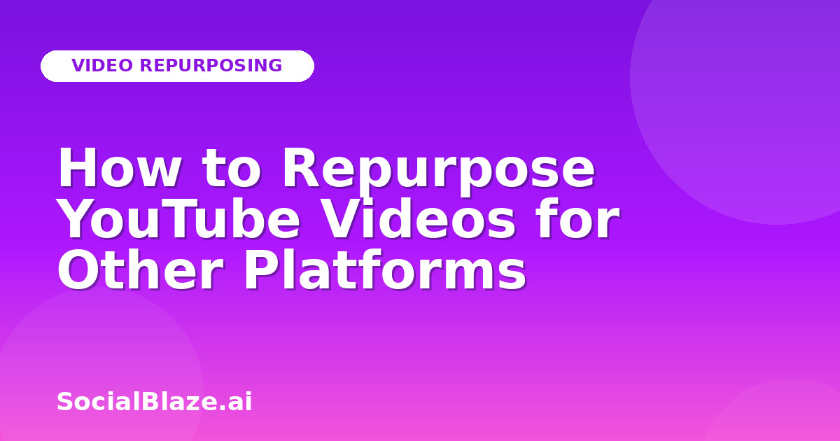 How to Repurpose YouTube Videos for Other Platforms