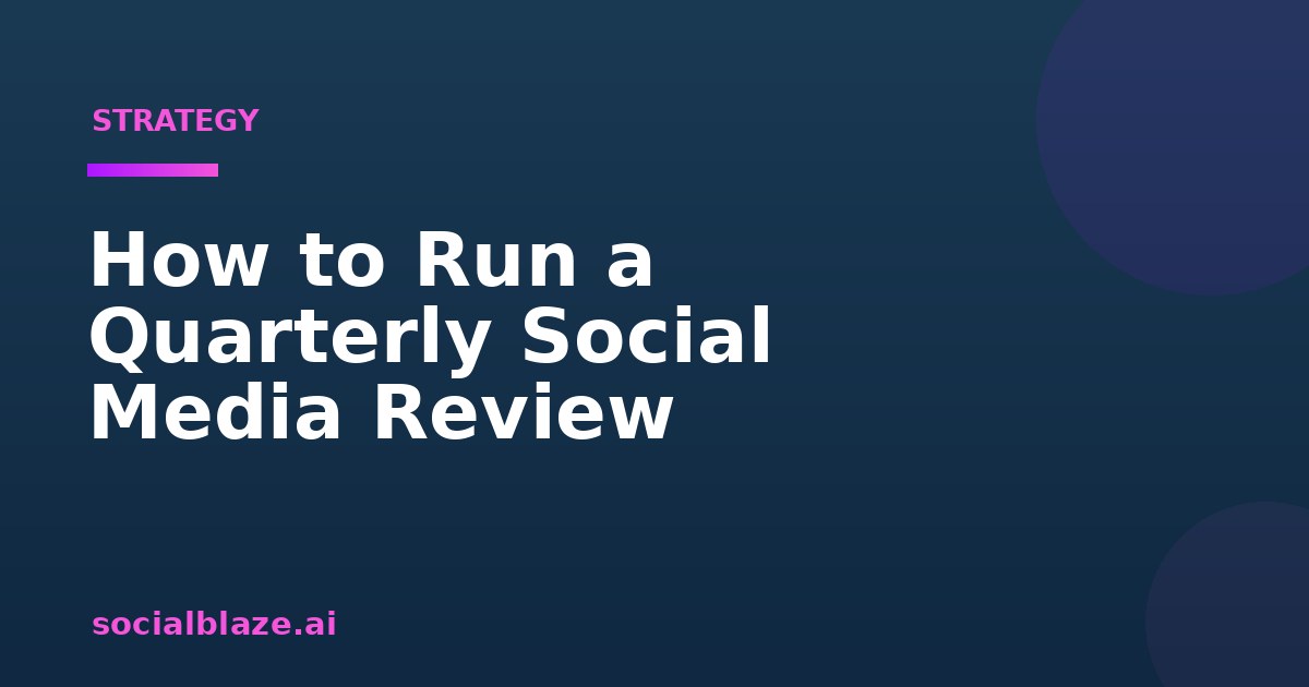 How to Run a Quarterly Social Media Review