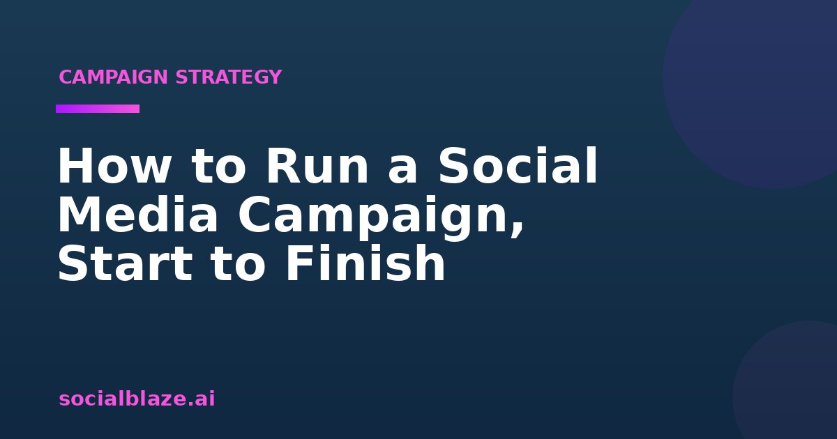 How to Run a Social Media Campaign, Start to Finish