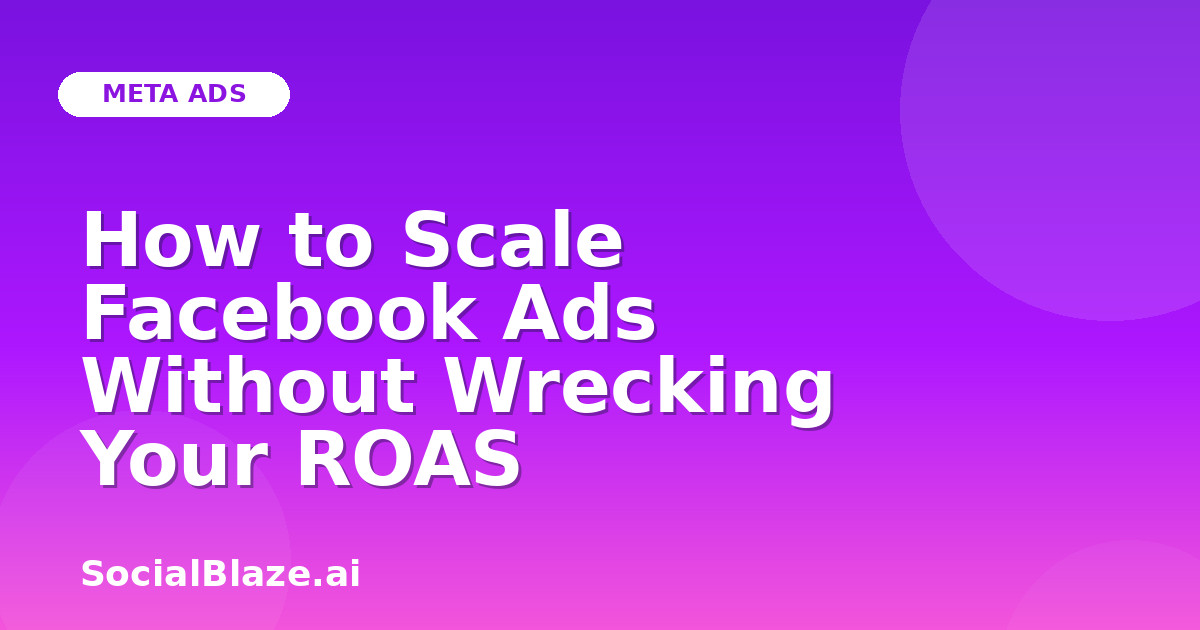 How to Scale Facebook Ads Without Wrecking Your ROAS