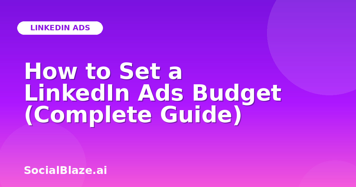 How to Set a LinkedIn Ads Budget (Complete Guide)