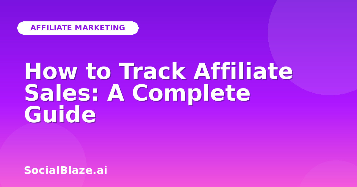 How to Track Affiliate Sales: A Complete Guide