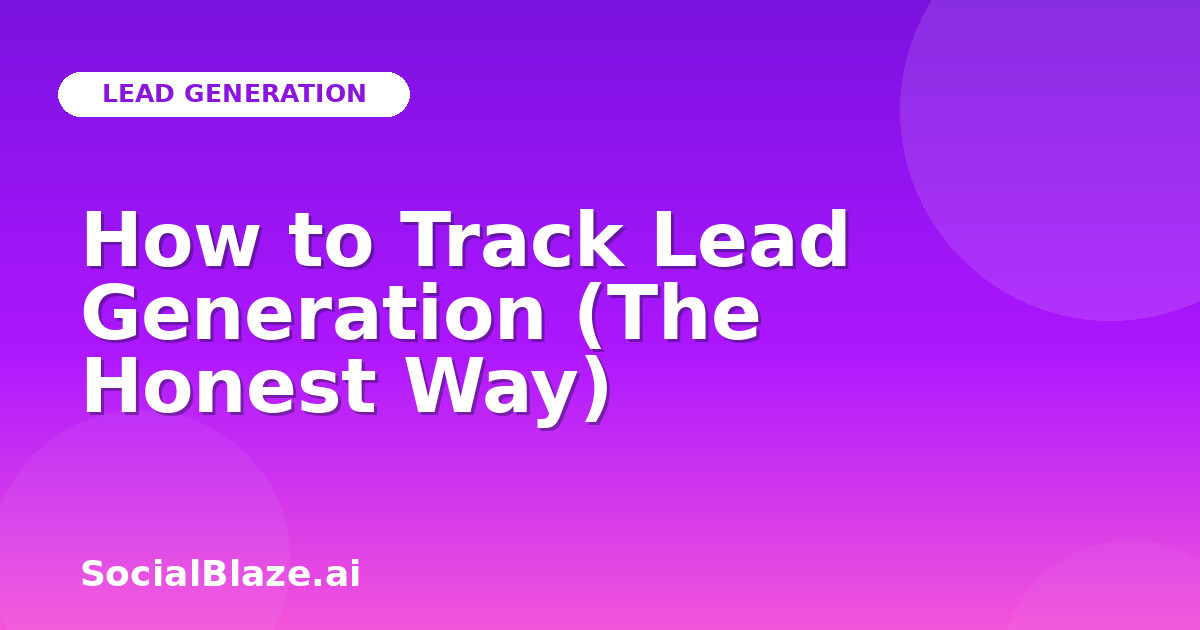 How to Track Lead Generation (The Honest Way)