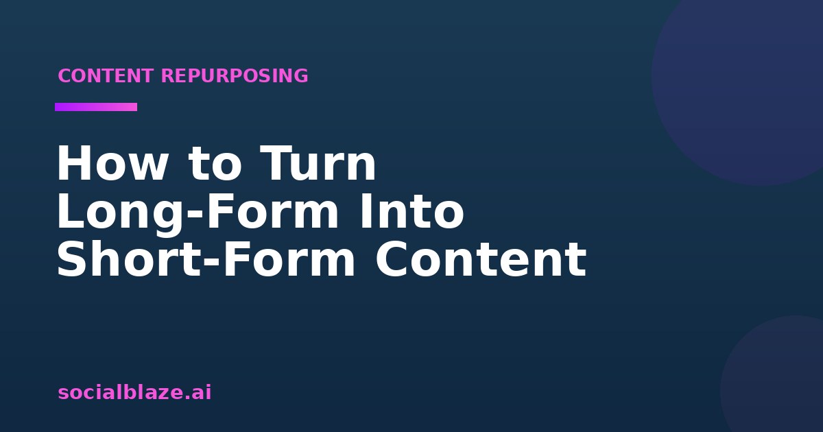 How to Turn Long-Form Into Short-Form Content