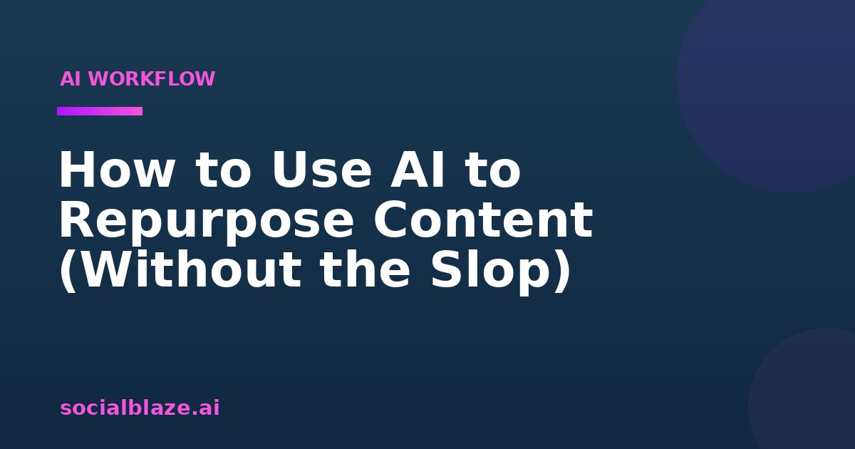 How to Use AI to Repurpose Content (Without the Slop)