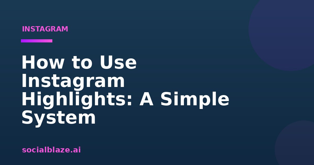 How to Use Instagram Highlights: A Simple System