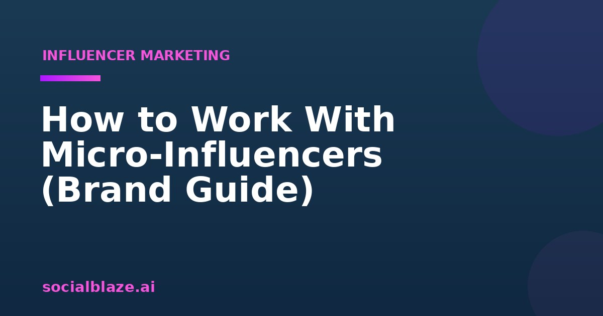 How to Work With Micro-Influencers (Brand Guide)