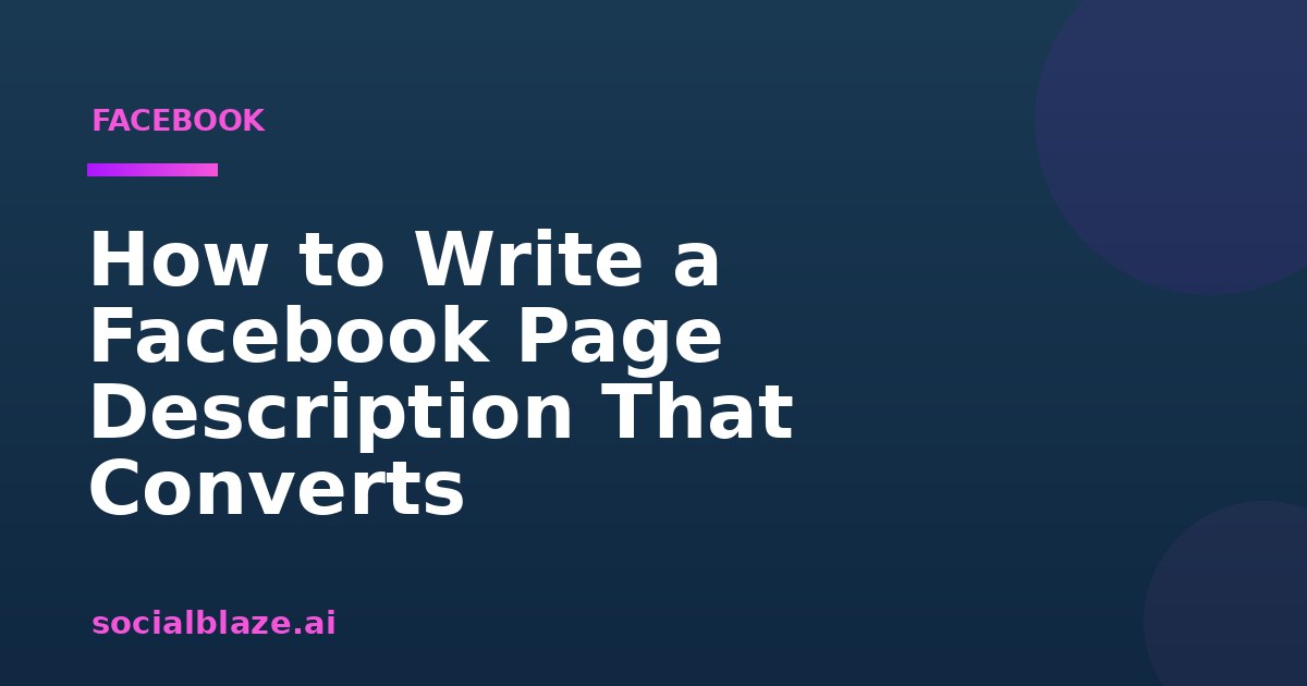 How to Write a Facebook Page Description That Converts