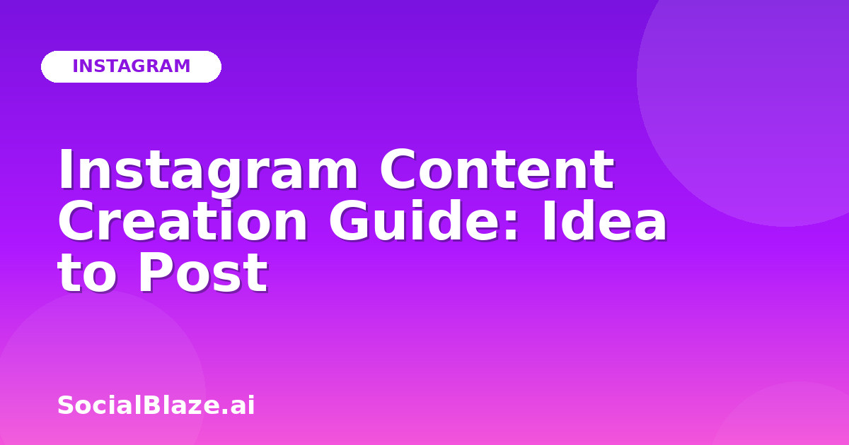 Instagram Content Creation Guide: Idea to Post