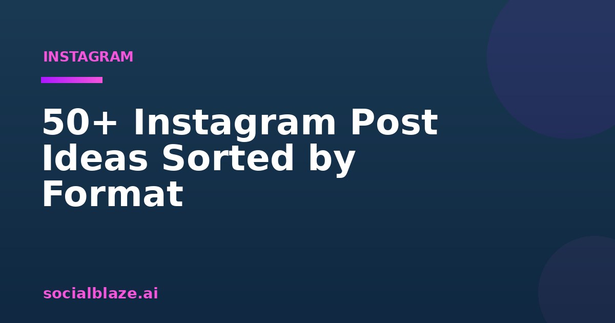 50+ Instagram Post Ideas Sorted by Format