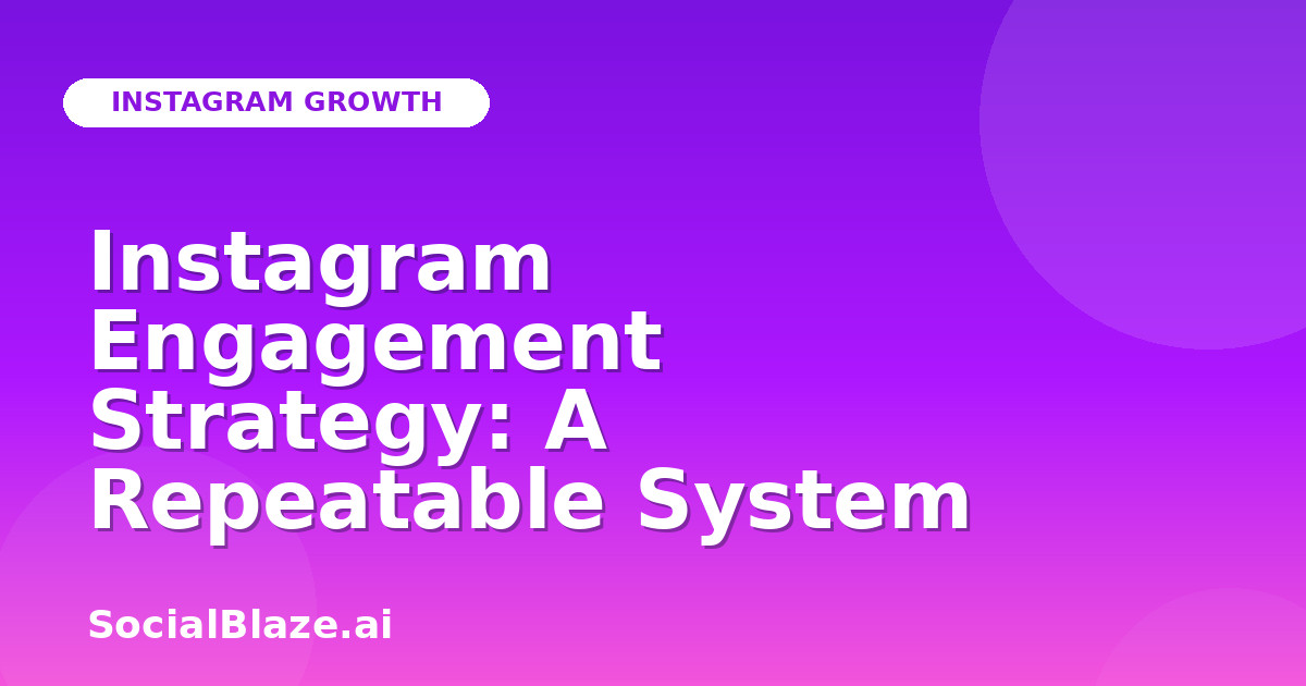 Instagram Engagement Strategy: A Repeatable System