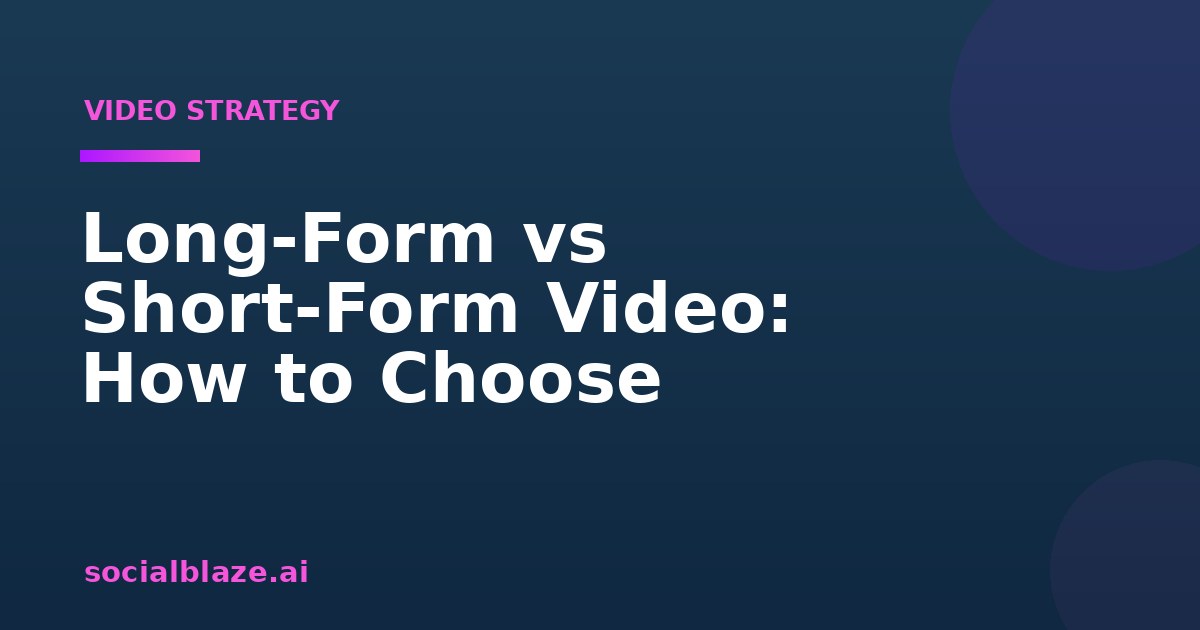 Long-Form vs Short-Form Video: How to Choose