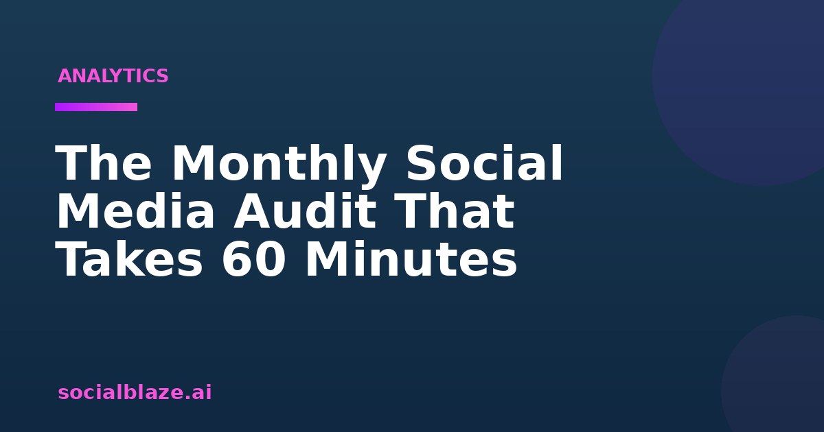 The Monthly Social Media Audit That Takes 60 Minutes