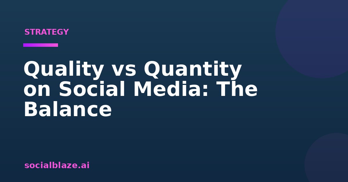 Quality vs Quantity on Social Media: The Balance