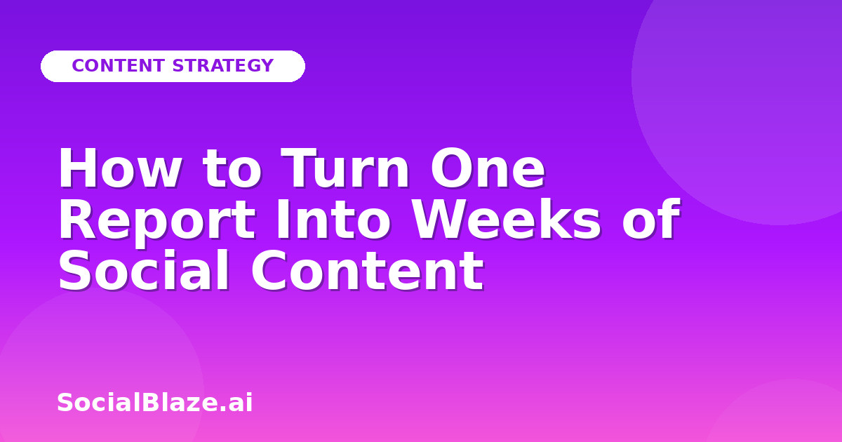 How to Turn One Report Into Weeks of Social Content
