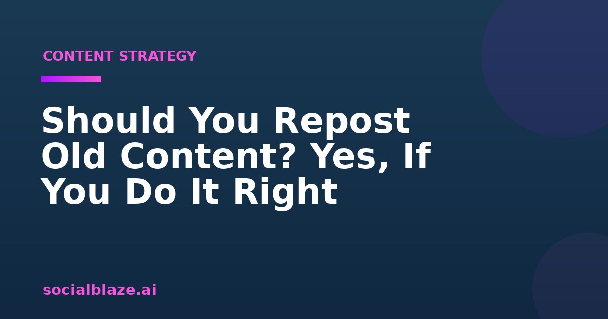 Should You Repost Old Content? Yes, If You Do It Right
