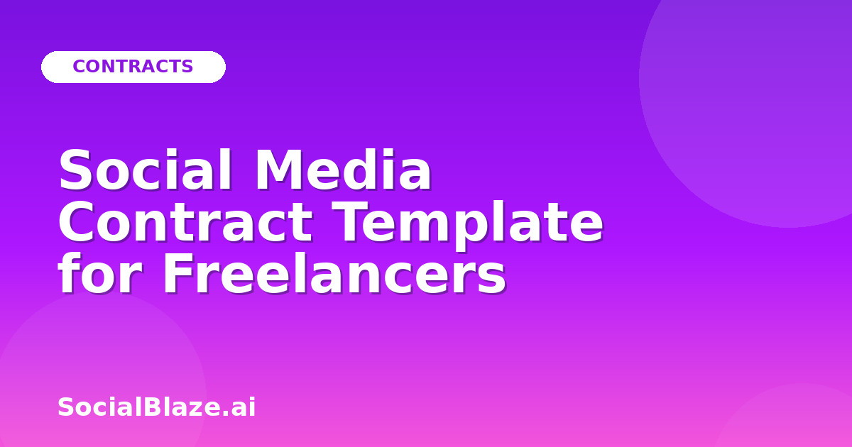Social Media Contract Template for Freelancers
