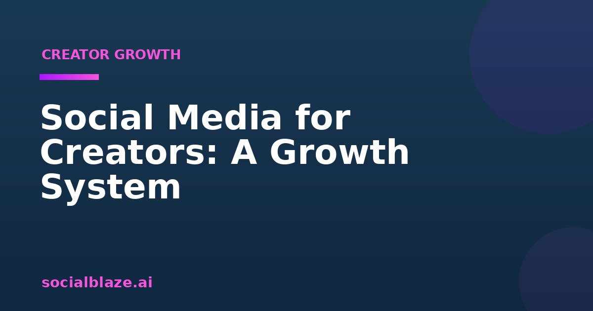 Social Media for Creators: A Growth System