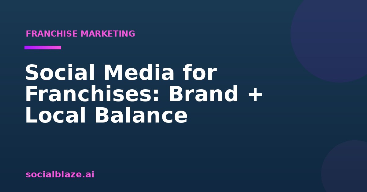 Social Media for Franchises: Brand + Local Balance