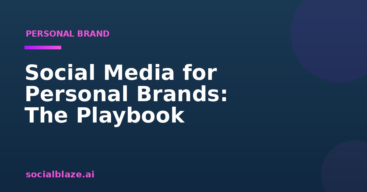 Social Media for Personal Brands: The Playbook