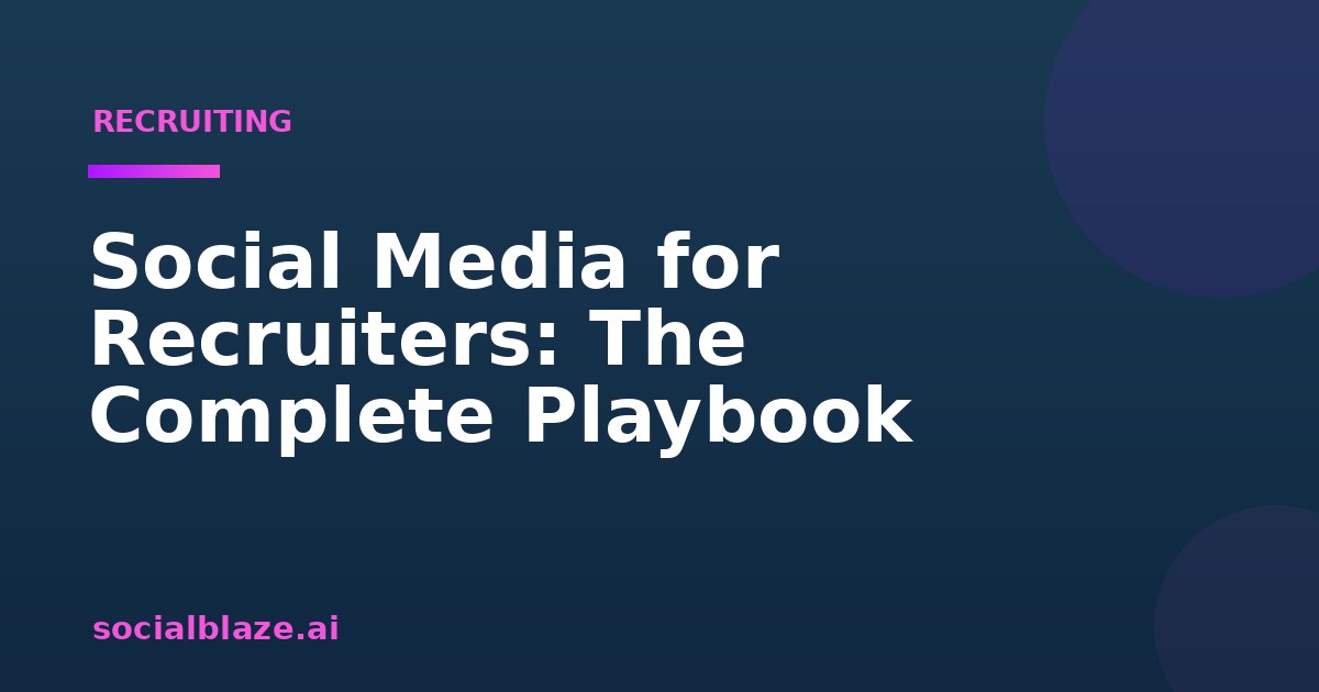 Social Media for Recruiters: The Complete Playbook