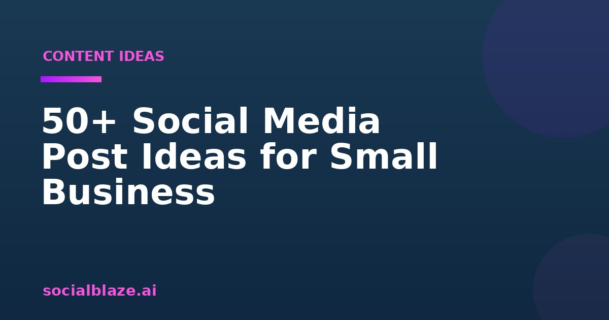 50+ Social Media Post Ideas for Small Business