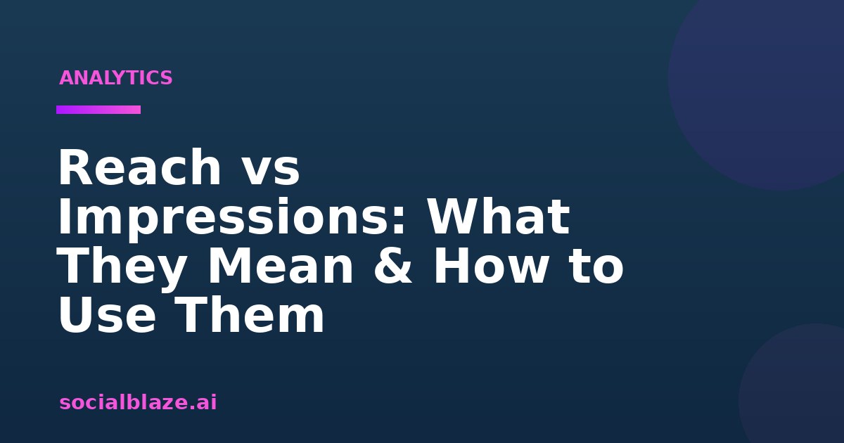 Reach vs Impressions: What They Mean & How to Use Them