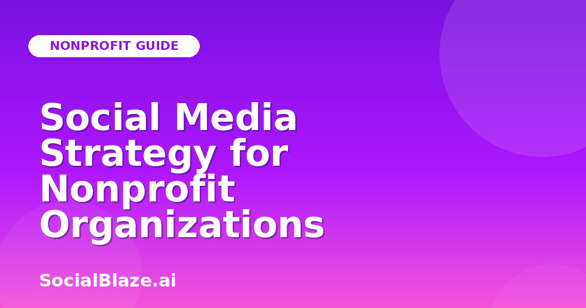 Social Media Strategy for Nonprofit Organizations