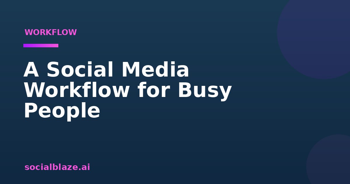 A Social Media Workflow for Busy People