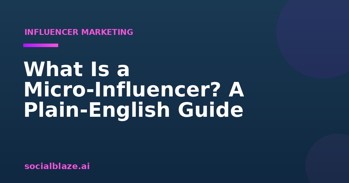 What Is a Micro-Influencer? A Plain-English Guide