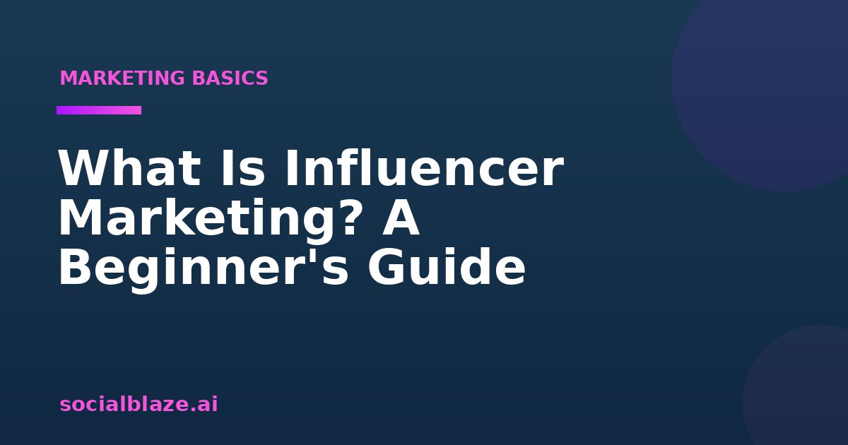 What Is Influencer Marketing? A Beginner's Guide
