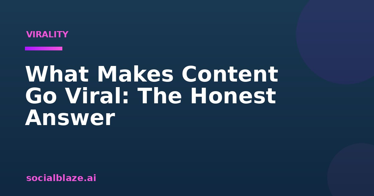 What Makes Content Go Viral: The Honest Answer