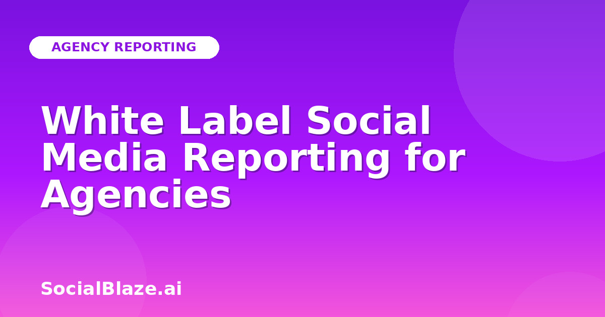 White Label Social Media Reporting for Agencies