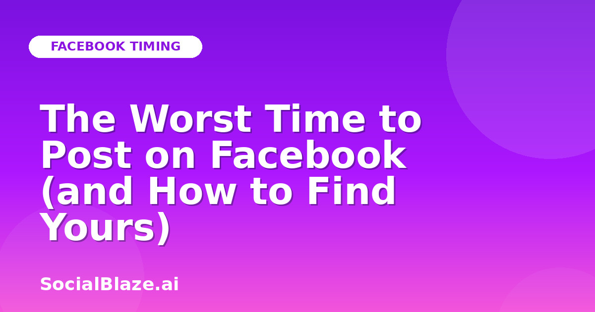 The Worst Time to Post on Facebook (and How to Find Yours)