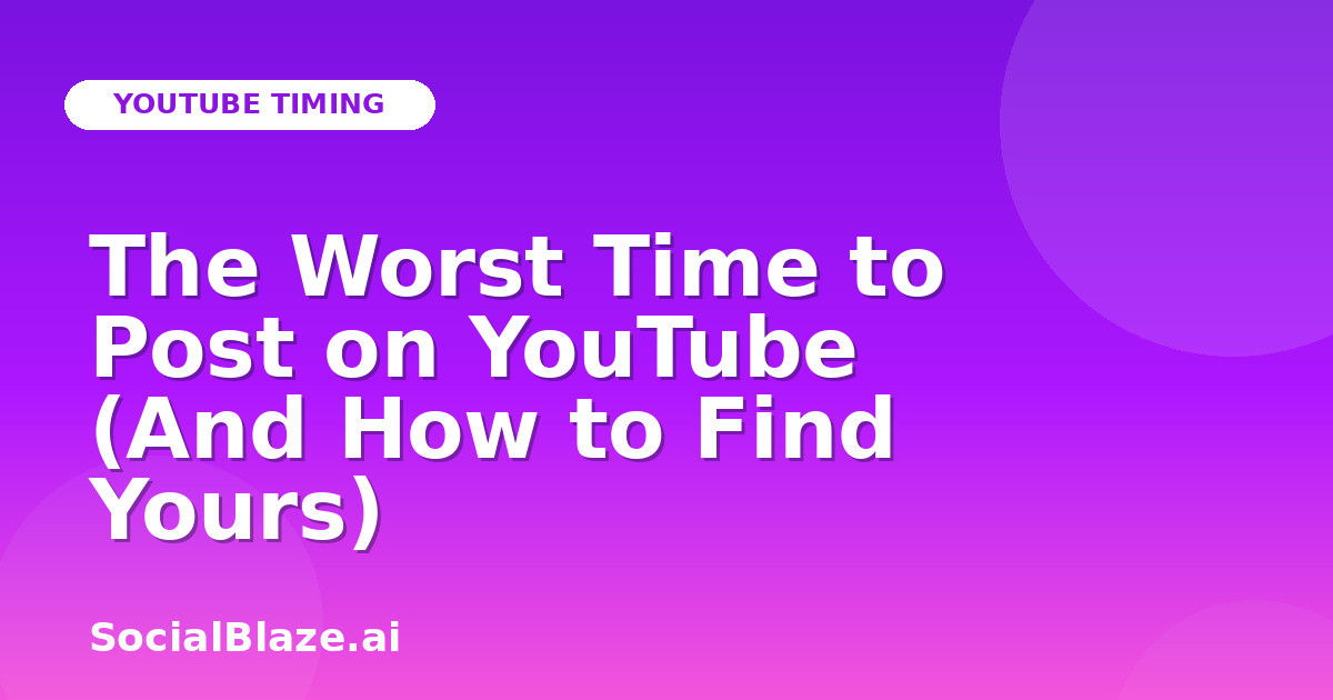 The Worst Time to Post on YouTube (And How to Find Yours)