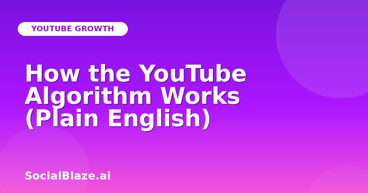 How the YouTube Algorithm Works (Plain English)