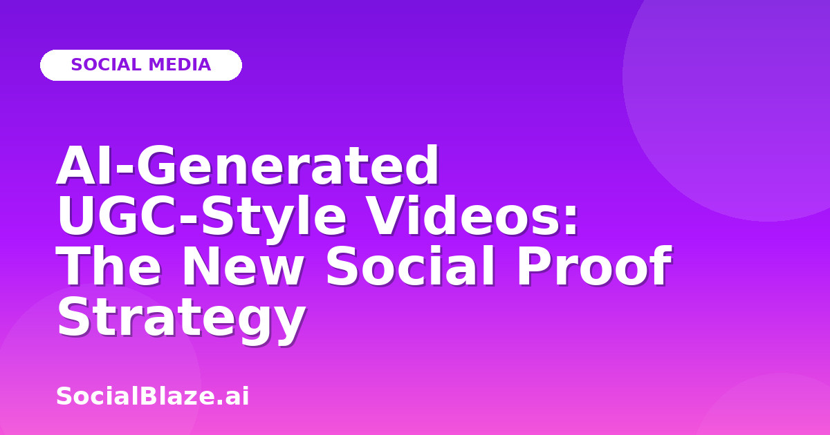 AI-Generated UGC-Style Videos: The New Social Proof Strategy