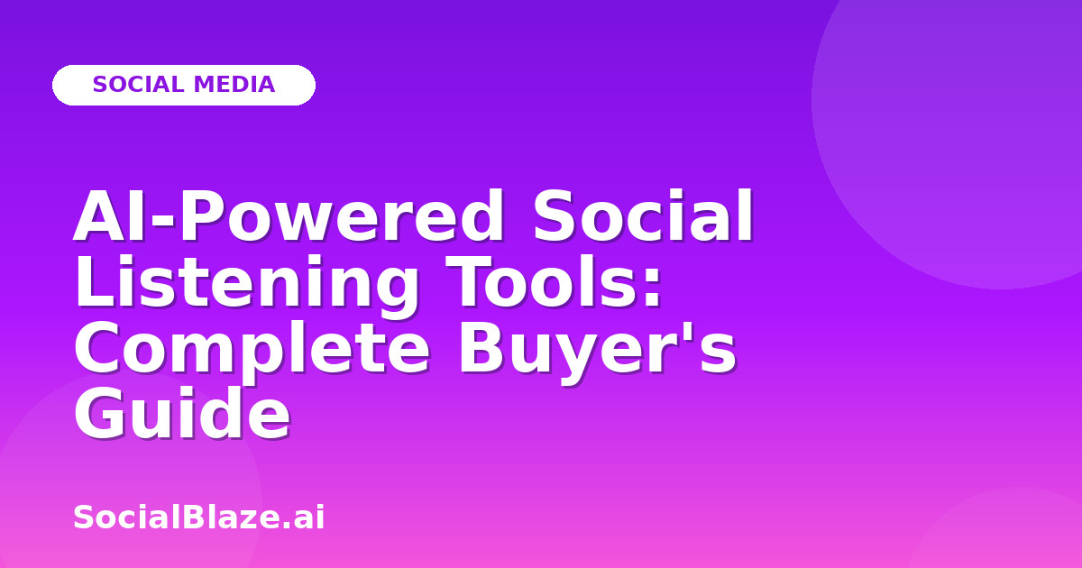 AI-Powered Social Listening Tools: Complete Buyer's Guide