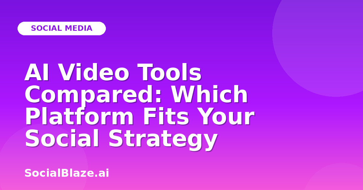 AI Video Tools Compared: Which Platform Fits Your Social Strategy
