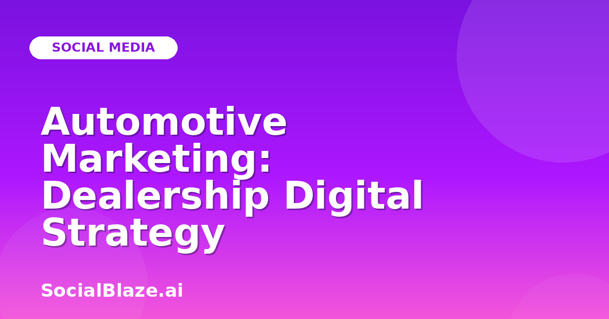 Automotive Marketing: Dealership Digital Strategy