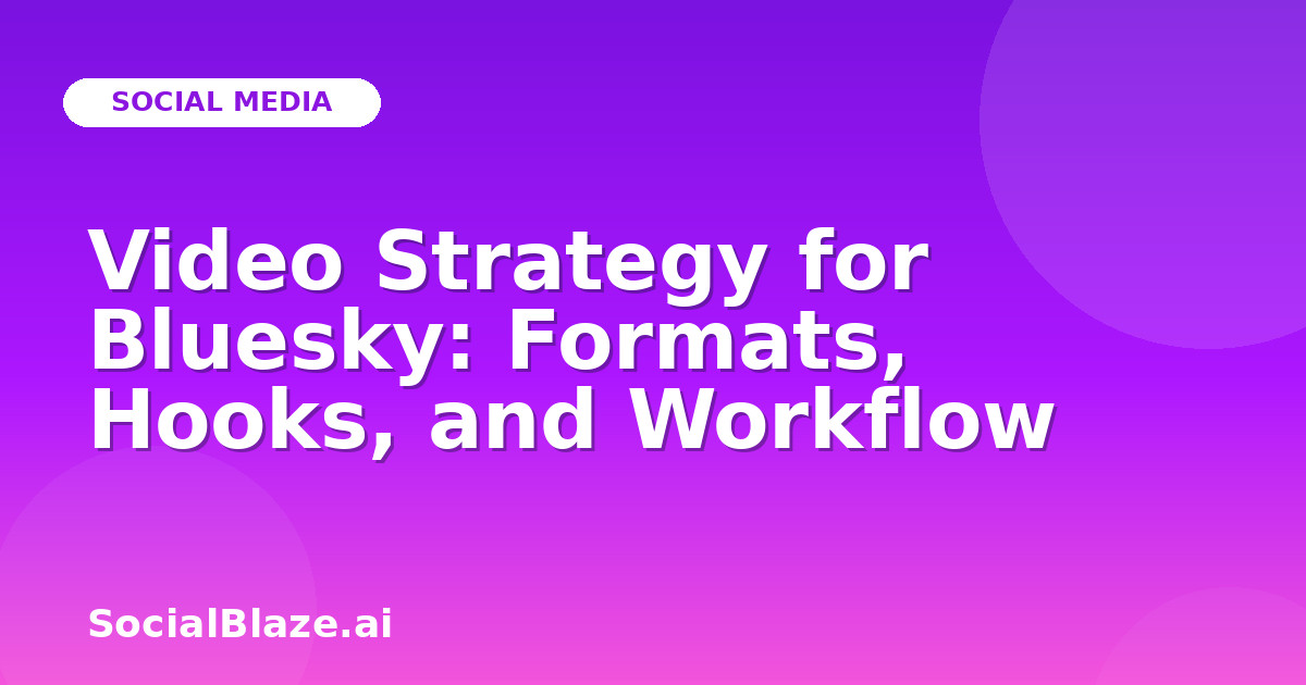 Video Strategy for Bluesky: Formats, Hooks, and Workflow