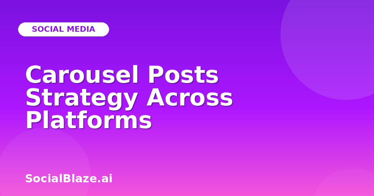 Carousel Posts Strategy Across Platforms