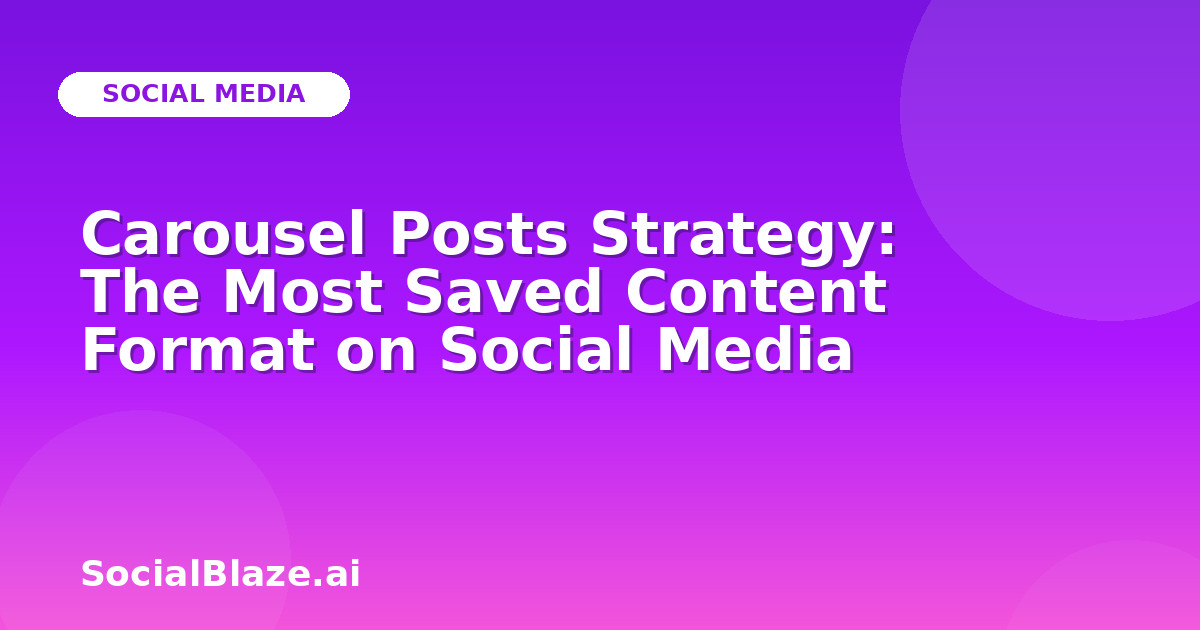 Carousel Posts Strategy: The Most Saved Content Format on Social Media