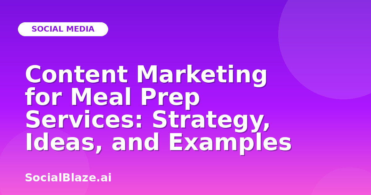 Content Marketing for Meal Prep Services: Strategy, Ideas, and Examples